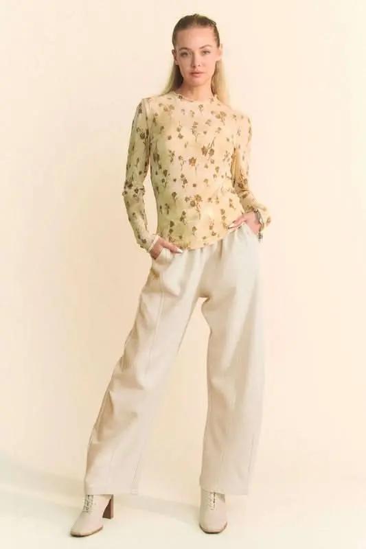 Davi & Dani Casual Drawstring Wide Leg Lounge Pants - Love Salve